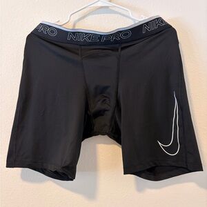 Nike Pro Dri-FIT Compression Shorts in Black w/ White Swoosh Size XXL
